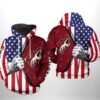 Arizona Coyotes US Flag All Over Print Hoodie Zip Up or Pullover 1
