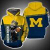 Baby Groot Hug Ball Michigan 3D All Over Print Zip Hoodie Gifts For NCAA Fans 1
