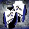 Baltimore Ravens NFL Funny Snoopy with Sunglasses Peanuts 3D All Over Print Hoodie with Zip Up 1