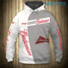 Budweiser Hoodie 3D Grey And White Gift For Beer Lovers 0