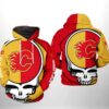 Calgary Flames NHL Grateful Dead 3D All Over Print Hoodie with Zip up Option Show Your Team Spirit 1