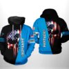 Carolina Panthers US Flag Skull Team 3D All Over Print Zip Up Hoodie 1