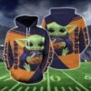 Chicago Bears Baby Yoda 3D All Over Print Zip Up Hoodie 1