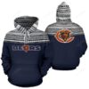 Chicago Bears Ncaa Football Maori Tattoo Blue White 3D All Over Print Hoodie Zip up Hoodie 1