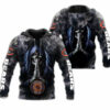 Chicago Bears Skull Hoodie Background Smoke Gifts for Fans 1