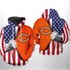 Chicago Bears US Flag Team 3D All Over Print Zip Up Hoodie 1