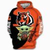 Cincinnati Bengals Baby Yoda Star Wars 3D All Over Print Zip Up Hoodie 1