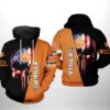 Clemson Tigers Ncaa Us Flag Skull 3D All Over Print Hoodie, Zip-Up Hoodie Clemson Tigers NCAA US Flag Skull 3D All Over Print Hoodie Zip up Hoodie 1