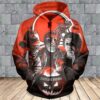 Cleveland Browns Horror Movie Characters Men and Women 3D Hoodie Shirt Cleveland Browns NFL Custom 3D Zip Up Hoodie 1