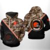 Cleveland Browns NFL Camo Team 3D All Over Print Zip up Hoodie Option 1