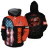 Cleveland Browns Skull Custom Design Personalized Nfl 3D All Over Print Zip Up Hoodie Option Cleveland Browns Skull Custom Design Personalized NFL 3D All Over Print Zip up Hoodie Option 1