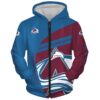 Colorado Avalanche 3D Hoodie Zip Hoodie NHL Team 3D All Over Print Zip up Hoodie Option 1