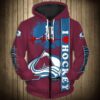 Colorado Avalanche Cute Design Pullover Nhl 3D All Over Print Zip Up Hoodie Option Colorado Avalanche Cute Design Pullover NHL 3D All Over Print Zip up Hoodie Option 1