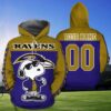 Custom Baltimore Ravens Hoodie with Name and Number All Over Print Zip up Hoodie 1