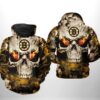 Custom Boston Bruins NHL Skull Unisex 3D All Over Print Zip up Hoodie Perfect Gift for Hockey Fans 1
