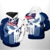Custom Columbus Blue Jackets NHL Team Skull 3D All Over Print Zip up Hoodie Option Gift 1