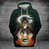 Custom Green Bay Packers Football Unisex 3D All Over Print Hoodie without Zipper NFL Zip Up Hoodie 1