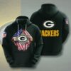 Custom Green Bay Packers NFL American Ripped 3D Hoodie with Zipper 1