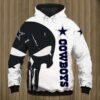 Dallas Cowboys Nfl Football Punisher Skull White Black 3D All Over Printed Hoodie For Men And Women Dallas Cowboys NFL Football Punisher Skull White Black 3D All Over Printed Hoodie for Men and Women 1