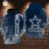 Dallas Cowboys NFL Smoke Blue White 3D All Over Print Zip Up Hoodie Option 1