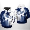 Dallas Cowboys Nfl Team Skull 3D All Over Print Zip Up Hoodie Option Dallas Cowboys NFL Team Skull 3D All Over Print Zip Up Hoodie Option 1