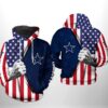 Dallas Cowboys NFL US Flag Team 3D All Over Print Zip Up Hoodie Option 1