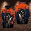 Denver Broncos NFL Football Skull 3D All Over Print Zip up Hoodie Show Your Edge 1