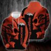 Denver Broncos NFL Skull Red Black All Over Print Hoodie for Men and Women with Zipper 1