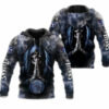 Denver Broncos Skull Hoodies Blackground Smoke Gifts for Fans 1