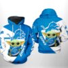 Detroit Lions NFL Baby Yoda Team 3D All Over Print Zip up Hoodie 1