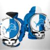 Detroit Lions NFL Grateful Dead 3D All Over Print Zip up Hoodie 1