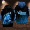 Detroit Lions NFL Lions Smoke 3D All Over Print Zip up Hoodie 1