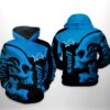 Detroit Lions NFL Skull 3D All Over Print Zip up Hoodie 1