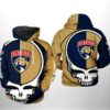 Edmonton Oilers NHL Grateful Dead 3D All Over Print Zip up Hoodie Option 1