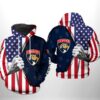 Florida Panthers NHL US FLag 3D All Over Print Zip up Hoodie Option 1