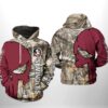 Florida State Seminoles NCAA Camo Veteran Hunting 3D All Over Print Hoodie Zip up Hoodie 1