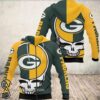 Grateful Dead Green Bay Packers Steal Your Face NFL 3D All Over Print Zip up Hoodie Option 1