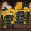 Green Bay Packers American Football Team NFL 3D All Over Print Zip up Hoodie Option 1