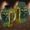 Green Bay Packers Football Skull Smoke Unisex 3D All Over Print Zip up HoodieNFL Zip Up Hoodie 1