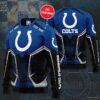 Indianapolis Colts Custom Name Blue Black 3D Hoodie Zip Hoodie NFL 3D All Over Print Hoodie Zip Hoodie 1