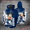 Indianapolis Colts Mickey 3D Hoodie Zip Hoodie NFL 3D All Over Print Hoodie Zip Hoodie 1