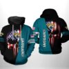 Jacksonville Jaguars NFL US Flag Skull Team 3D All Over Print Zip up Hoodie Option 1
