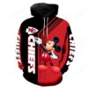 Kansas City Chiefs Mickey Mouse 3D Hoodie Zip Hoodie NFL 3D All Over Print Hoodie Zip Hoodie 1