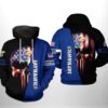 Kansas Jayhawks Hoodie NCAA US Flag Skull 3D All Over Print Zip Hoodie Gifts For NCAA Fans 1