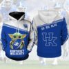 Kentucky Wildcats Lovers Baby Yoda 3D All Over Print Zip Hoodie Gifts For NCAA Fans 1