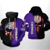 LSU Tigers NCAA US Flag Skull 3D All Over Print Hoodie Zip up Hoodie 1