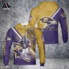 Lamar Jackson NFL Baltimore Ravens 3D All Over Printed Hoodie Zip Up Hoodie 1