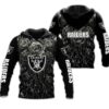 Las Vegas Raiders Silver Rose Black Unisex 3D All Over Print Zip up HoodieNFL Zip Up Hoodie 1