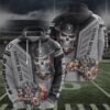 Las Vegas Raiders Skull All Over Printed Hoodie Zip Up Hoodie Option 1