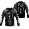 Las Vegas Raiders Skull Hoodie Blackground Smoke Gifts for Fans Las Vegas Raiders Skull Hoodie Blackground Smoke Gifts for Fans 1